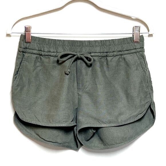 Aritzia Wilfred Habitus Lyocell Linen Blend Shorts Green Sz XS - Picture 3 of 8